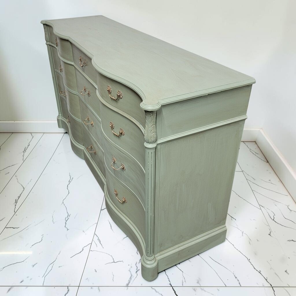8765 Refinished Sage 12 Drawer #Dresser