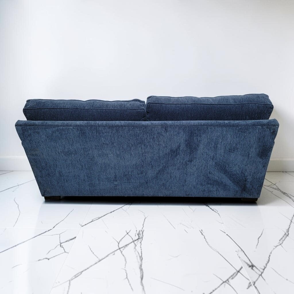 8768 Blue Textured Fabric Two- Cushion #Loveseat