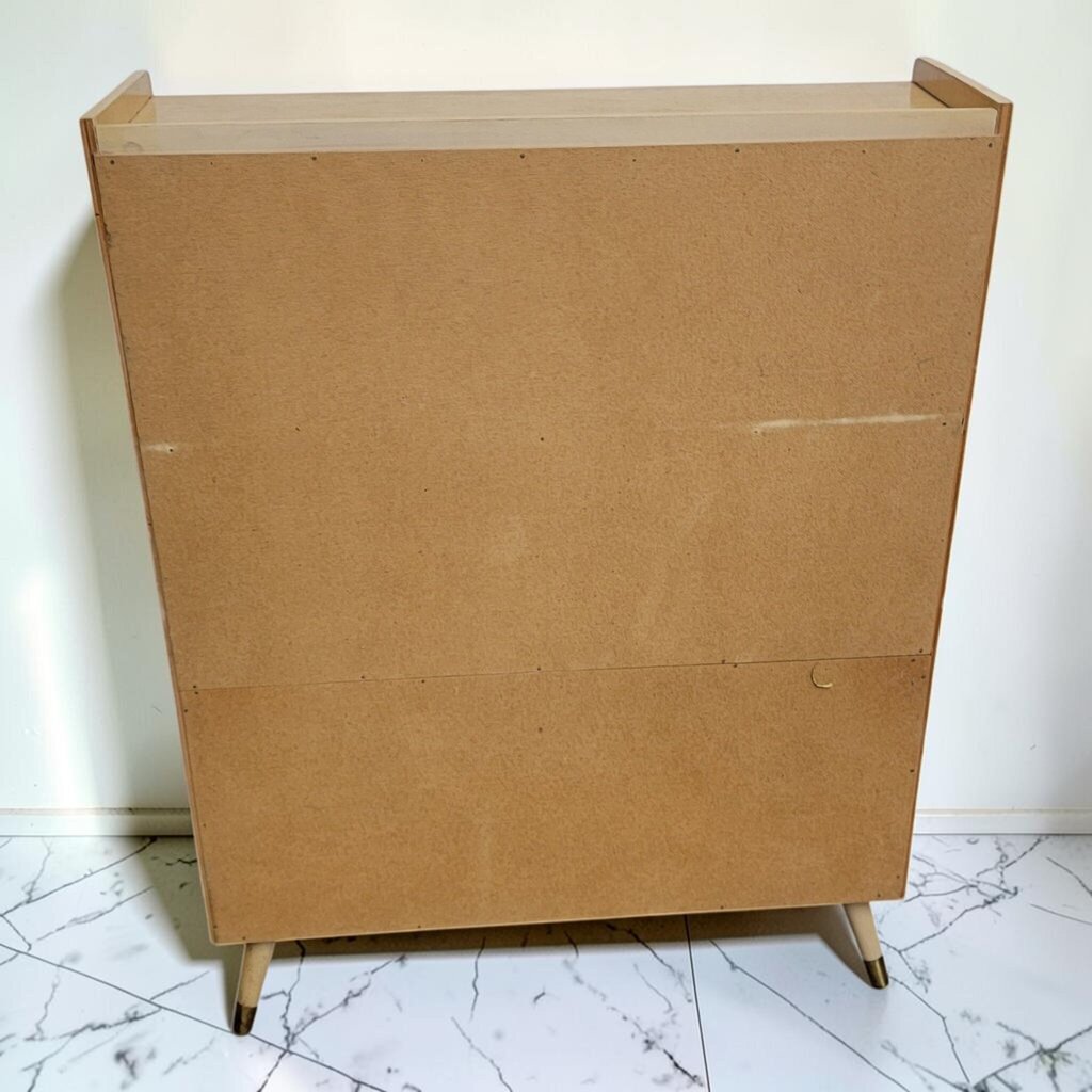 8769 Mid Century Modern Three- TIer #Bookcase with Tapered Legs
