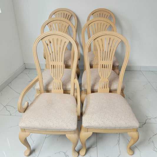 8773-8778 Pickled Upholstered Dining #Chair Used ~ FURNITURE