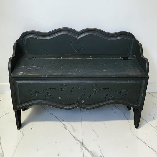 8779 Navy Heart #Bench Used ~ FURNITURE