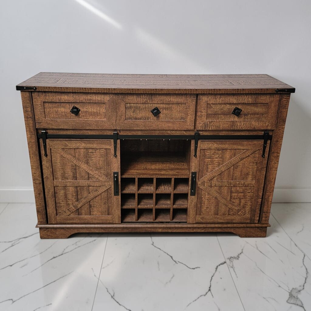 8783 Farmhouse Rustic Wood and Metal #Sideboard Used ~ FURNITURE