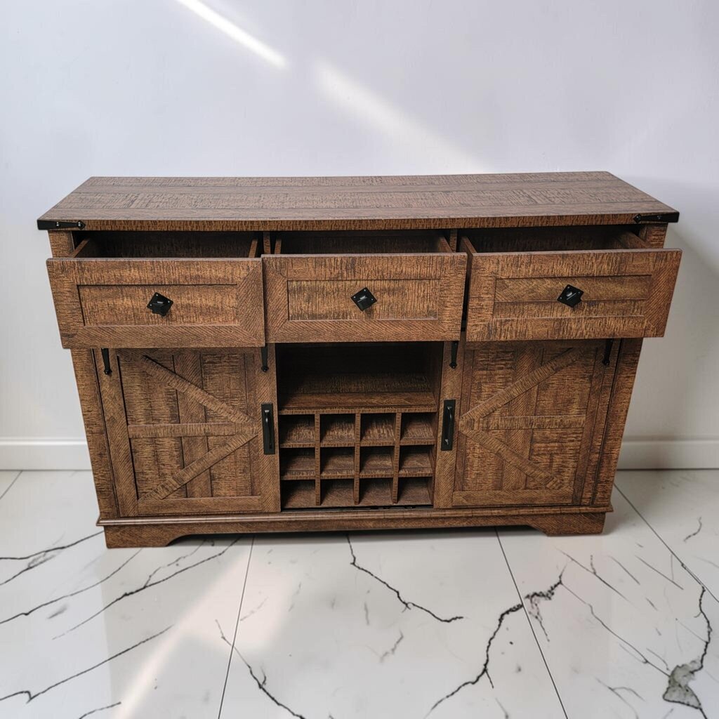 8783 Farmhouse Rustic Wood and Metal #Sideboard ~ FURNITURE