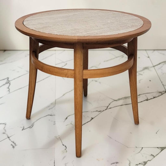 8786 Mid Century Round Accent Table Used ~ FURNITURE