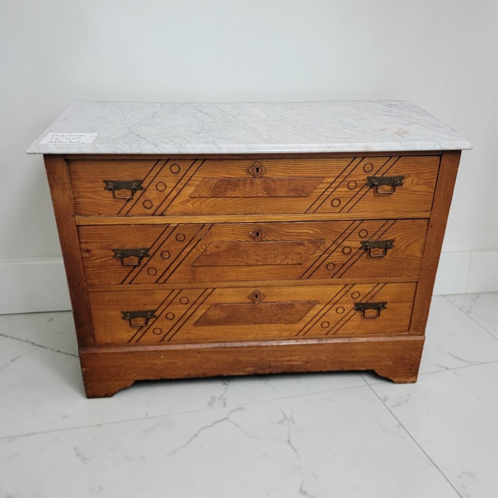 8799 Late Victorian Eastlake Marble-Top #Chest of Drawers Used ~ FURNITURE