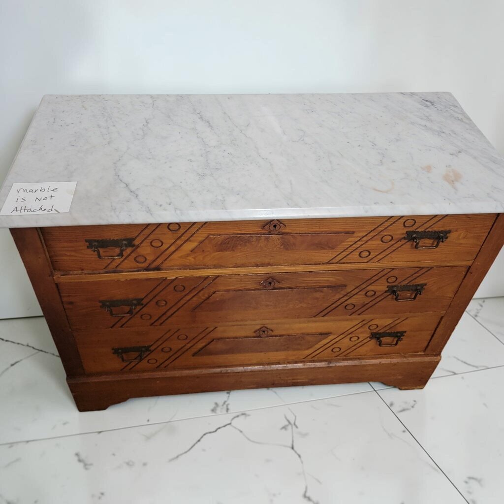 8799 Late Victorian Eastlake Marble-Top #Chest of Drawers ~ FURNITURE