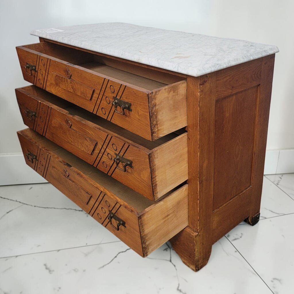 8799 Late Victorian Eastlake Marble-Top #Chest of Drawers ~ FURNITURE