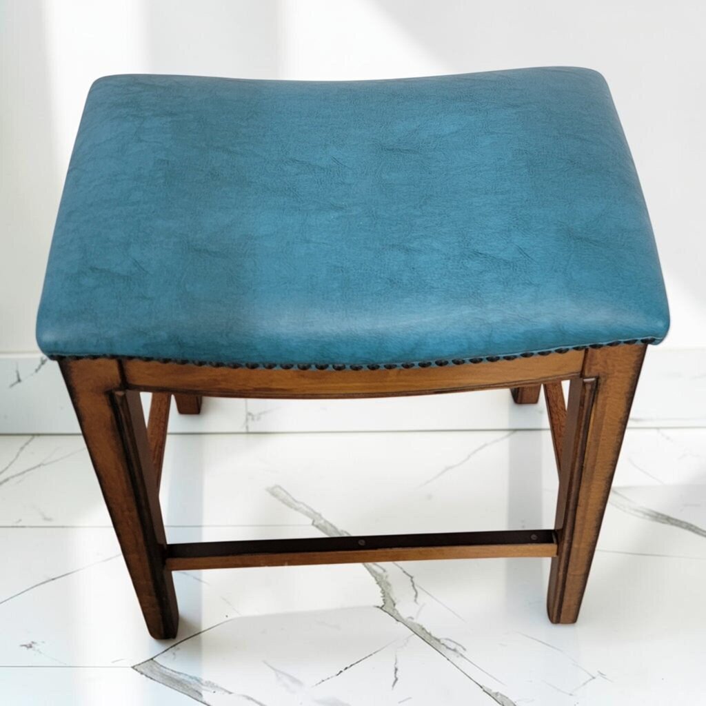 8800 Teal Upholstered Saddle Counter #Stool ~ FURNITURE