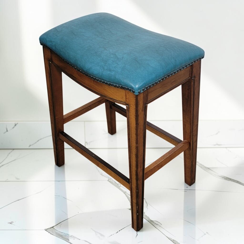 8800 Teal Upholstered Saddle Counter #Stool ~ FURNITURE