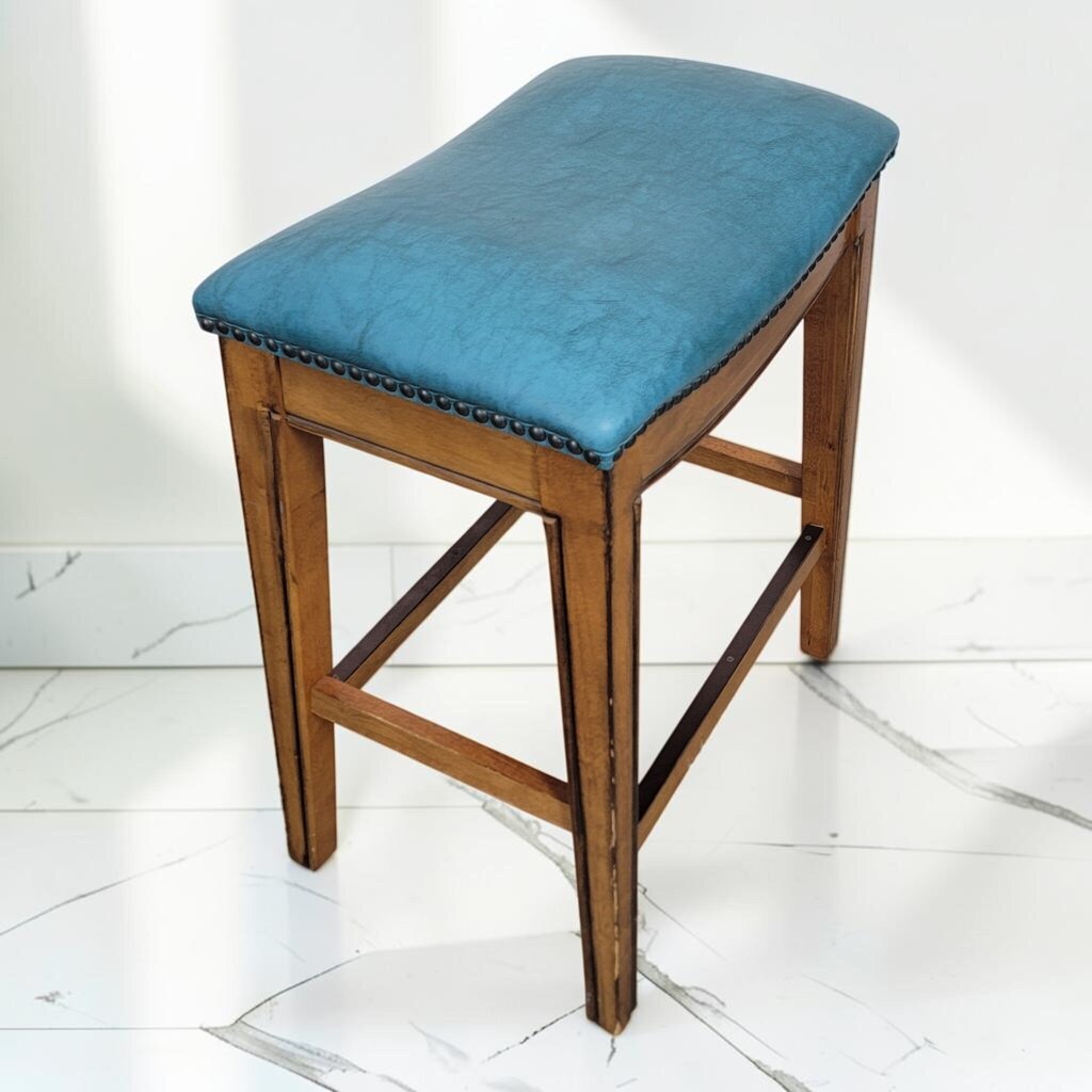 8800 Teal Upholstered Saddle Counter #Stool ~ FURNITURE