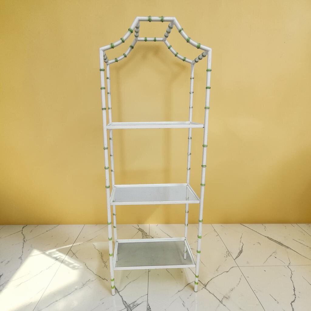 8802 Bamboo Metal 3 Tier #Shelf Used ~ FURNITURE