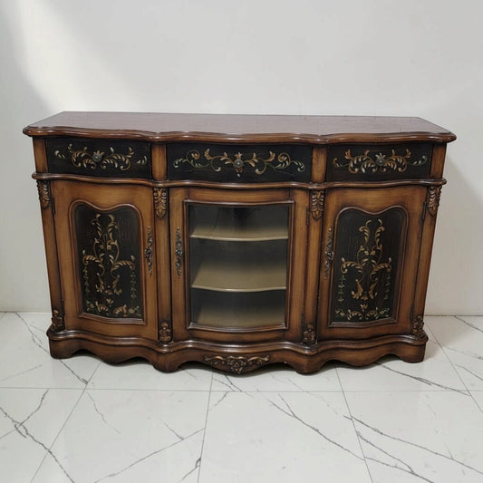 8812 Hand-Painted Serpentine #Buffet Credenza