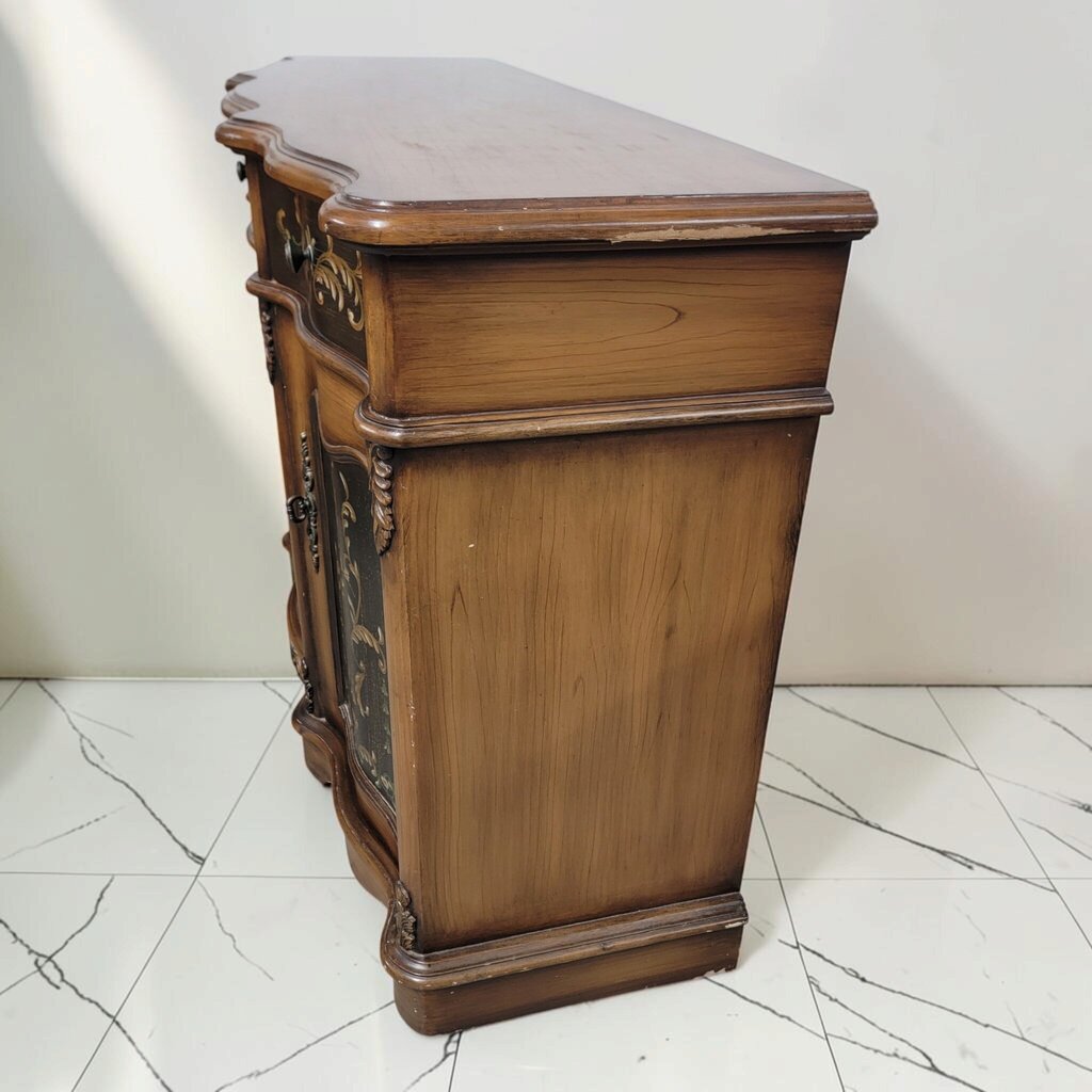 8812 Hand-Painted Serpentine #Buffet Credenza