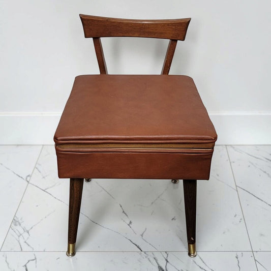 8815 Mid-Century Modern Sewing #Chair with Hidden Storage