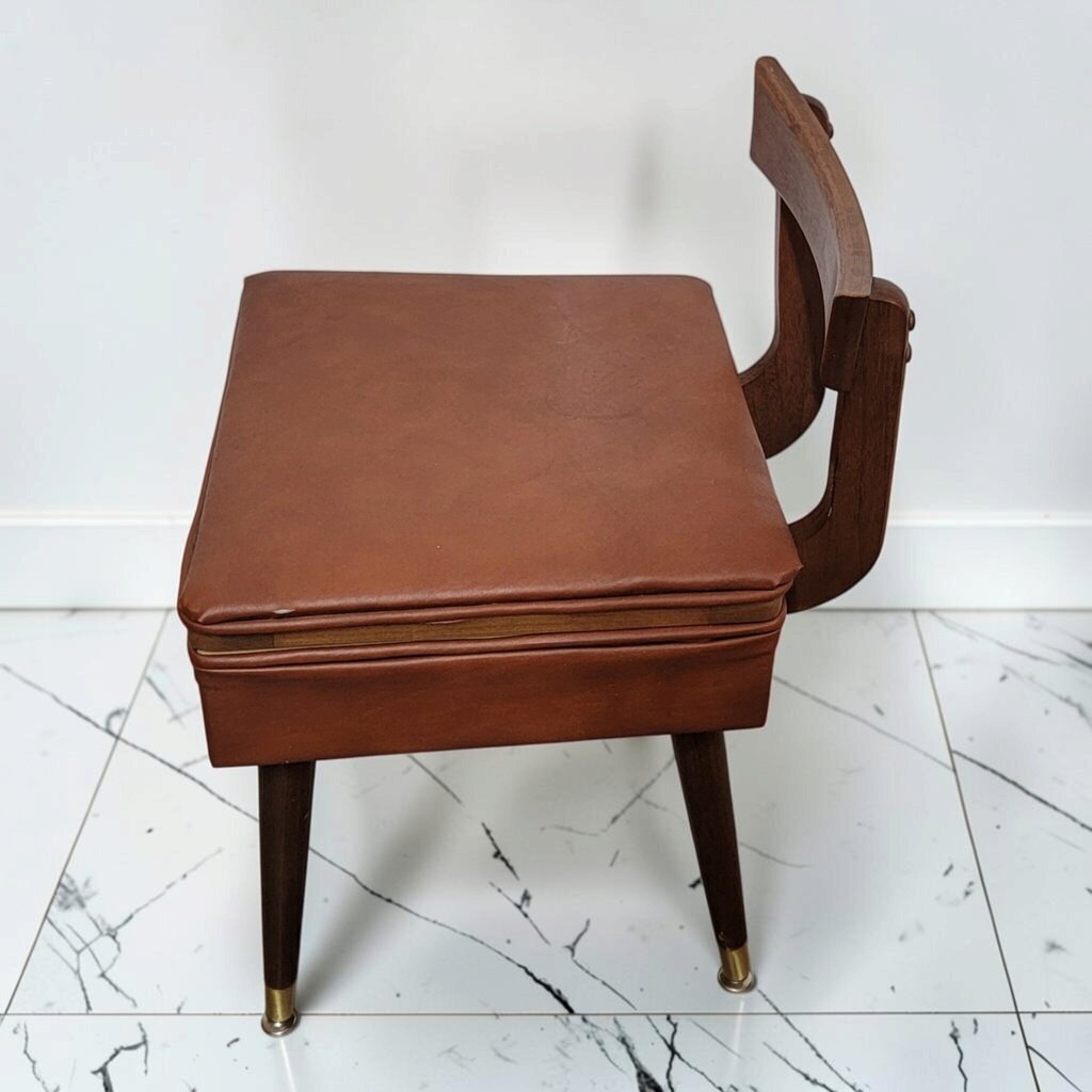 8815 Mid-Century Modern Sewing #Chair with Hidden Storage