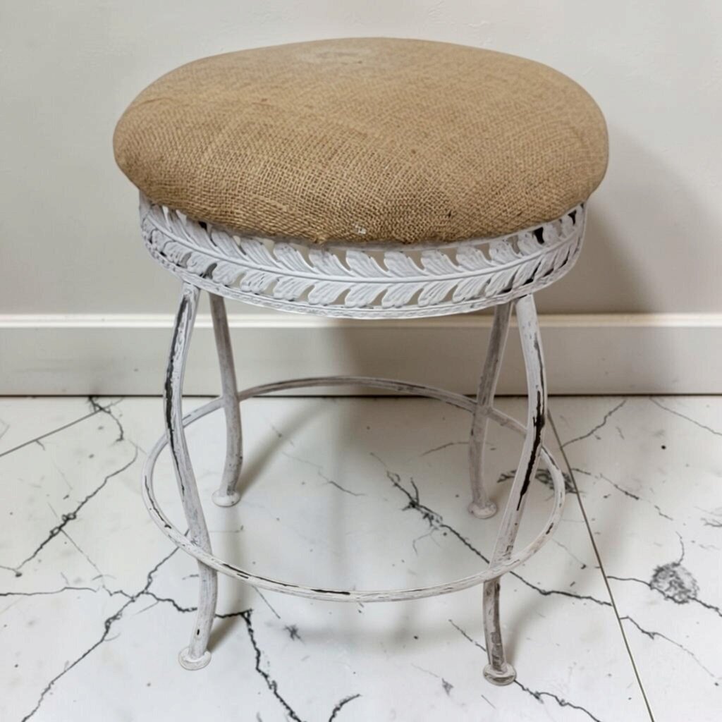 8817 Mid-Century Painted Wrought Metal Vanity #Stool