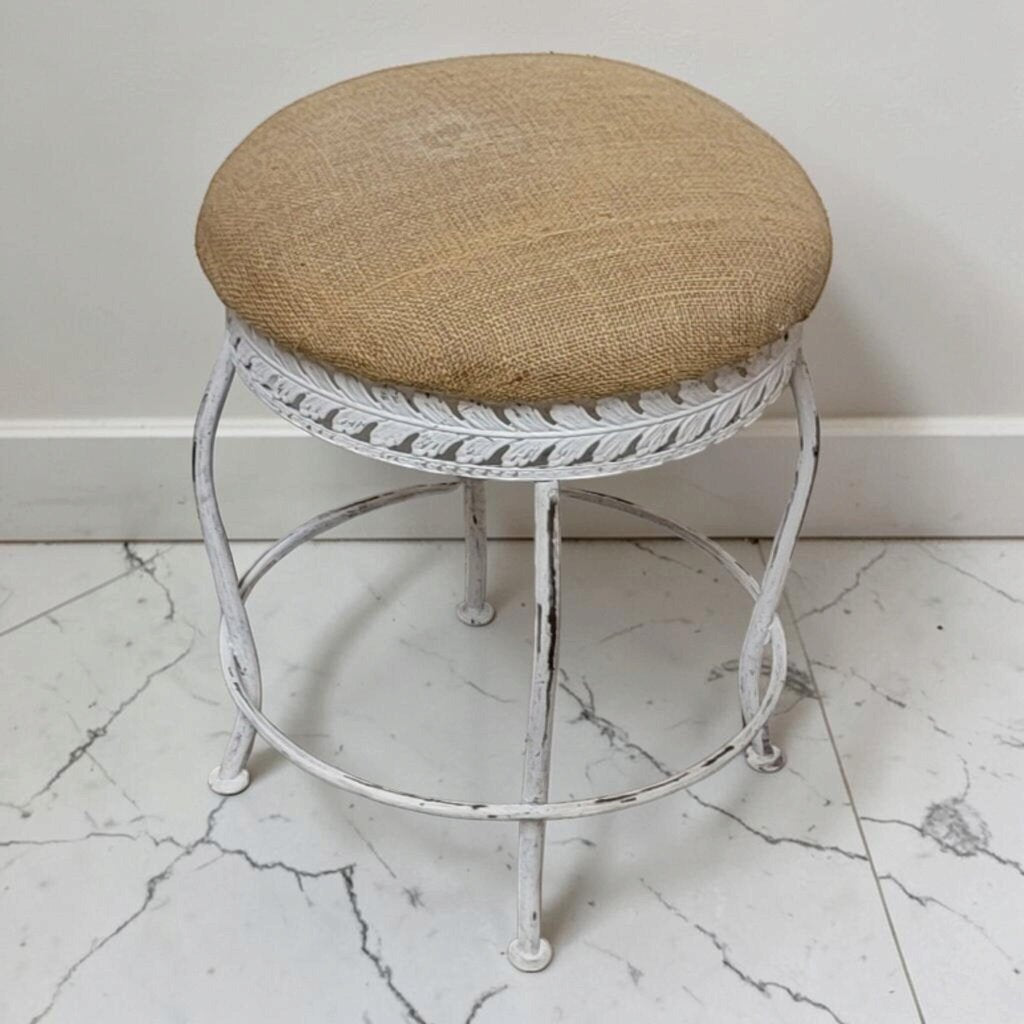 8817 Mid-Century Painted Wrought Metal Vanity #Stool