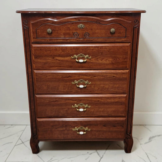 8818 Vintage French Provincial Style 5-Drawer Chest
