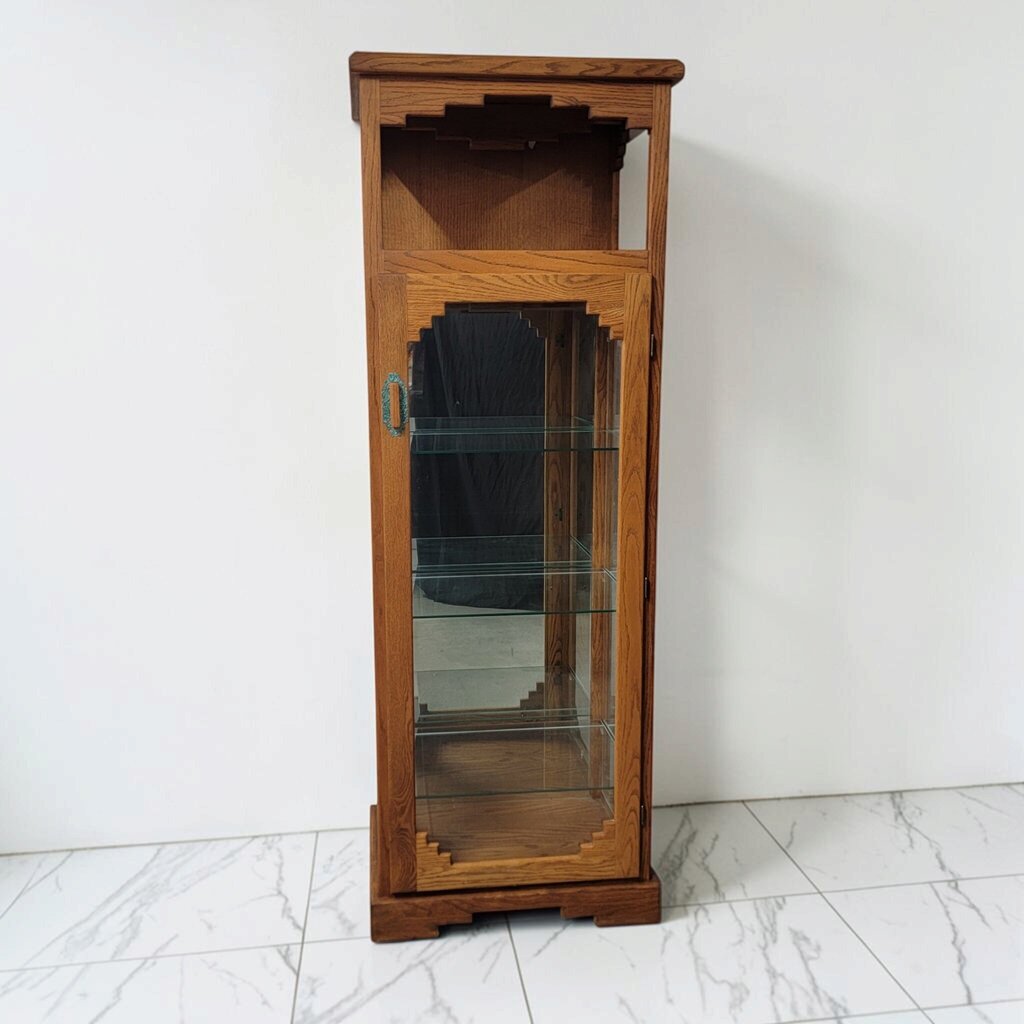 8827 Southwest Style Solid Oak Curio Cabinet