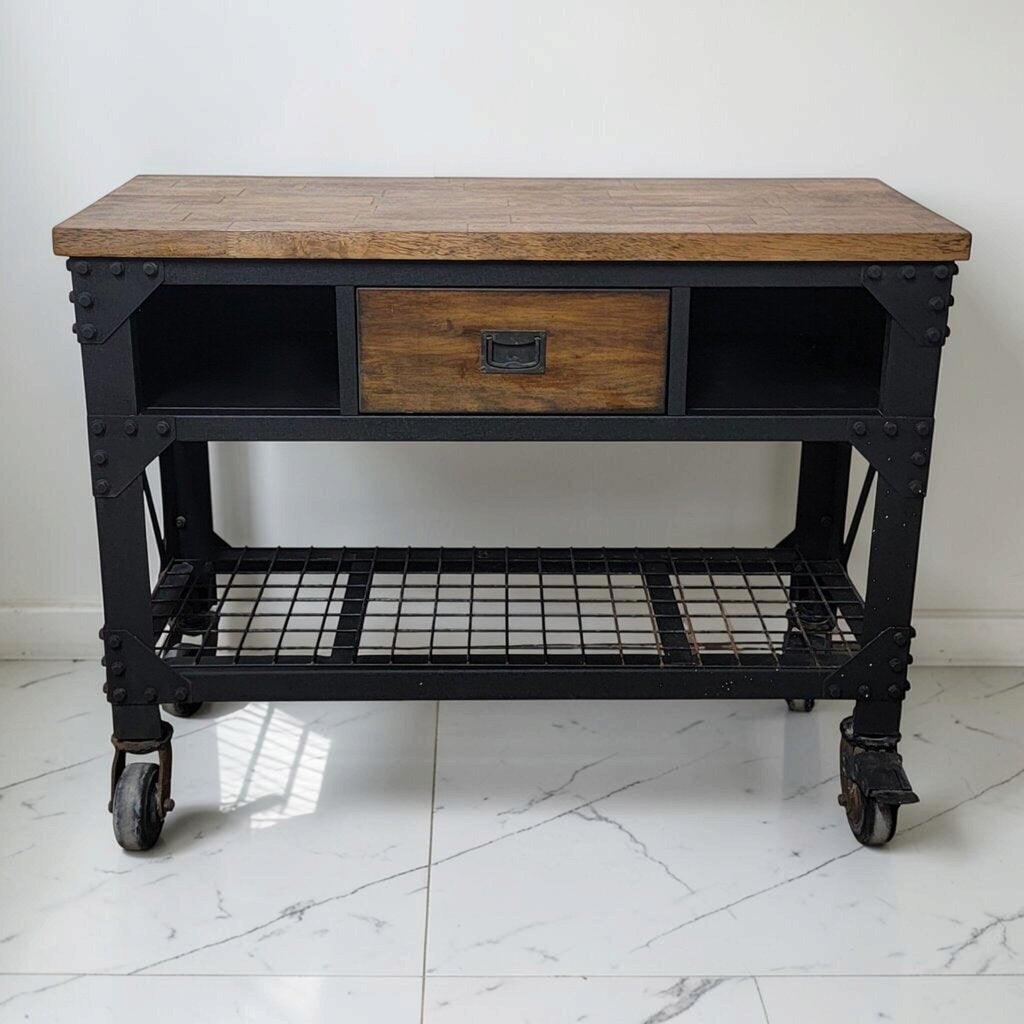 8828 Industrial Wood and Metal #Sideboard