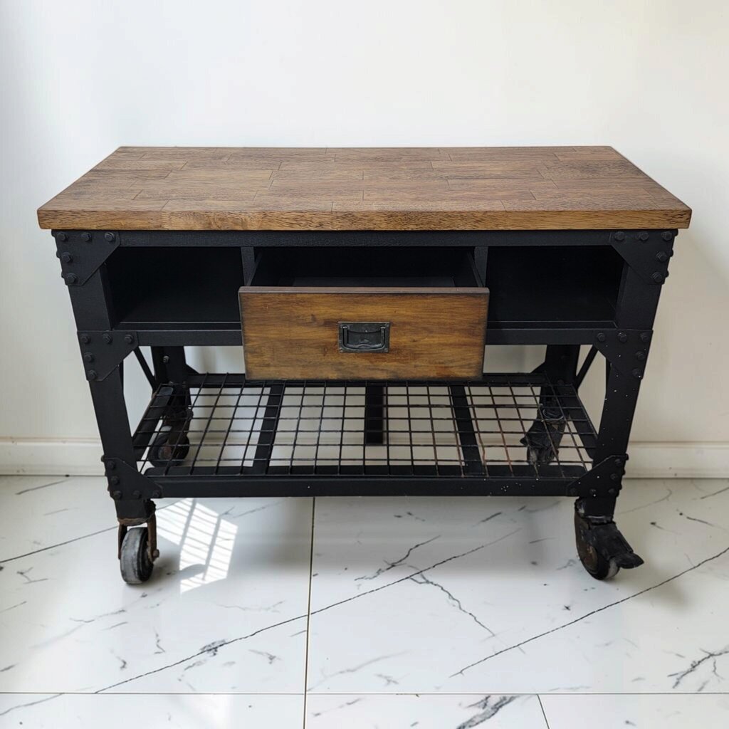 8828 Industrial Wood and Metal #Sideboard