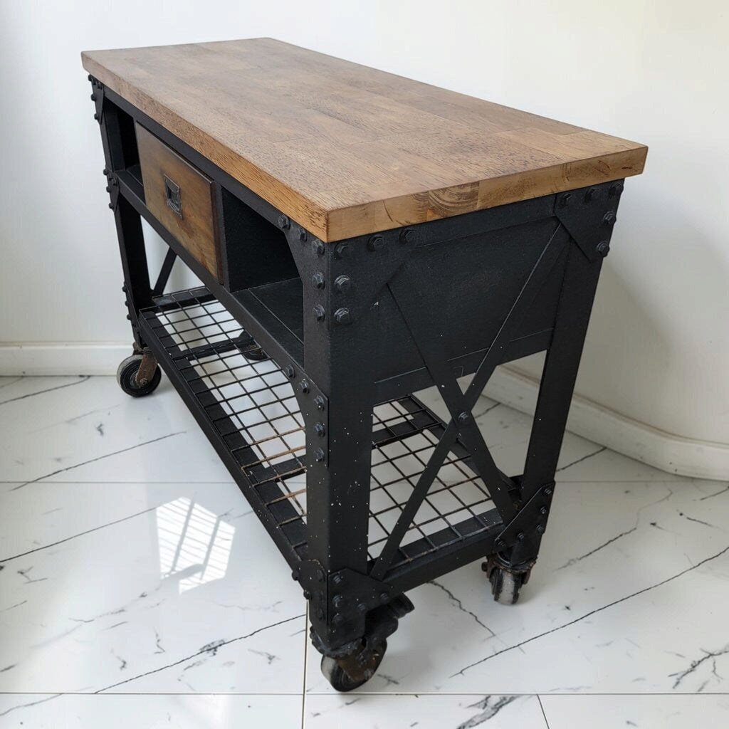 8828 Industrial Wood and Metal #Sideboard