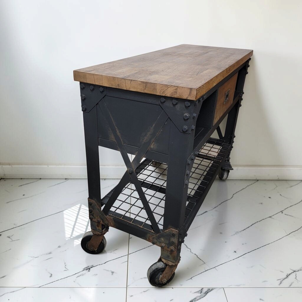 8828 Industrial Wood and Metal #Sideboard