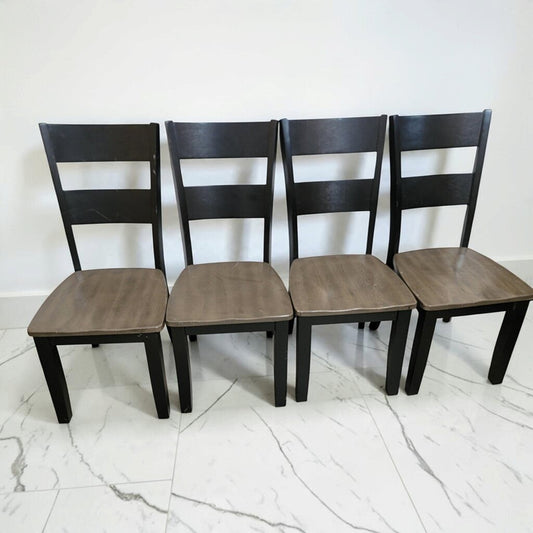 8495 Set of 4 Two-Slat Ladder-Back Dining Chairs Used * 2 - Dealer Shared