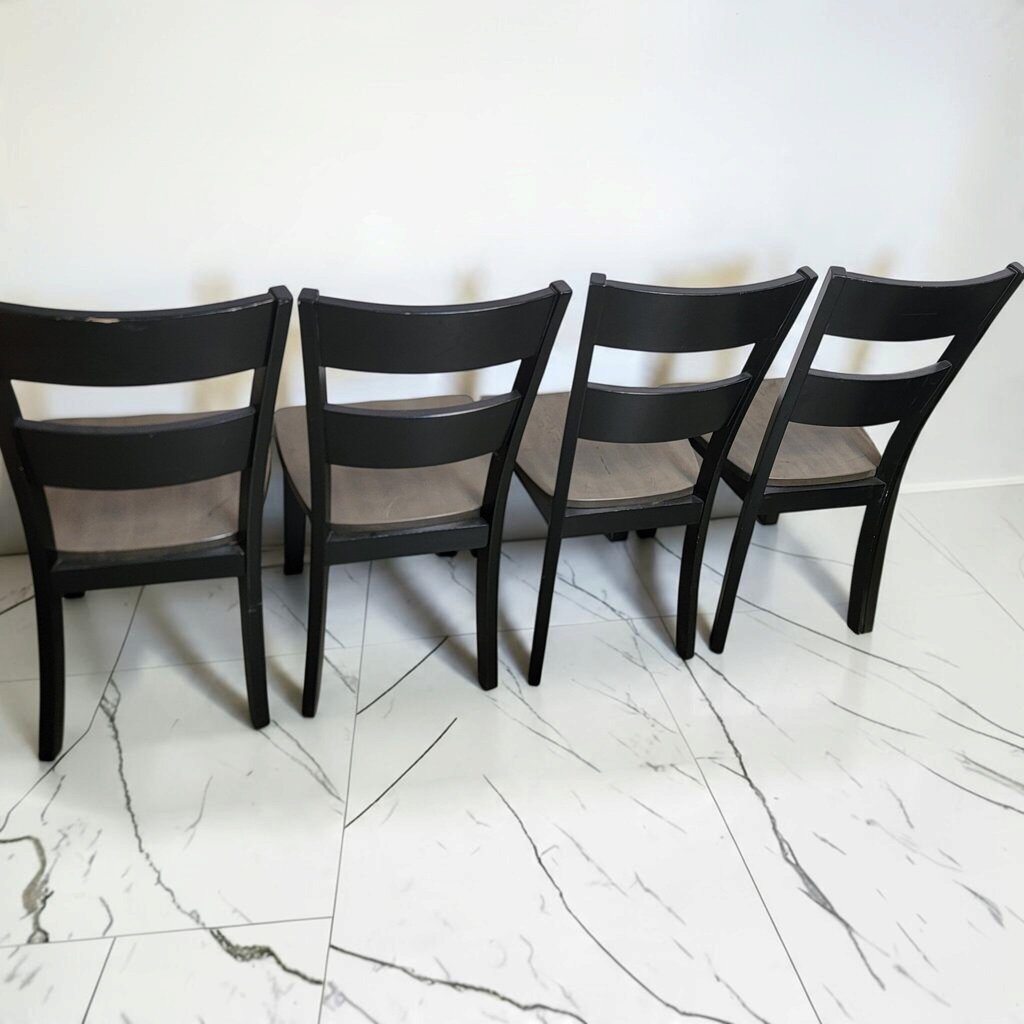 8495 Set of 4 Two-Slat Ladder-Back Dining Chairs