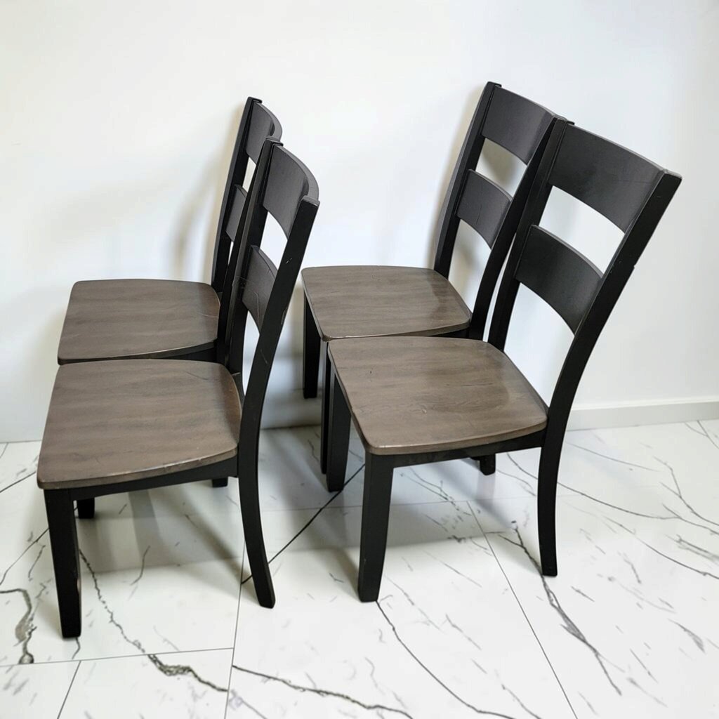 8495 Set of 4 Two-Slat Ladder-Back Dining Chairs