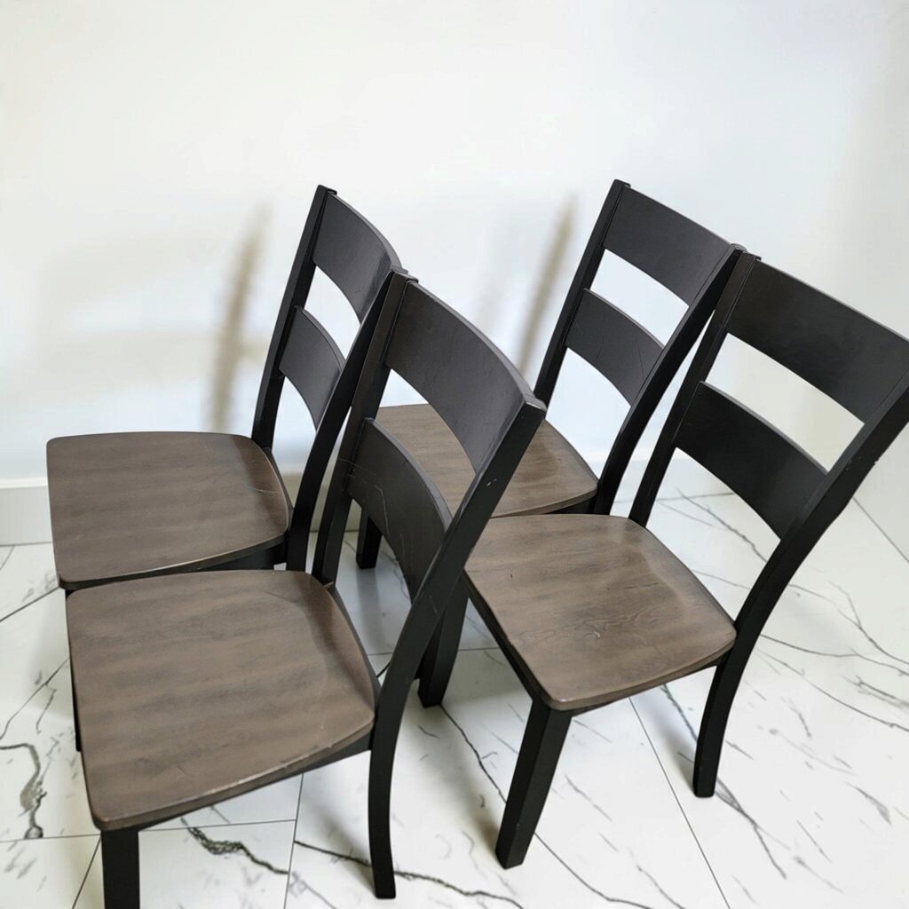 8495 Set of 4 Two-Slat Ladder-Back Dining Chairs