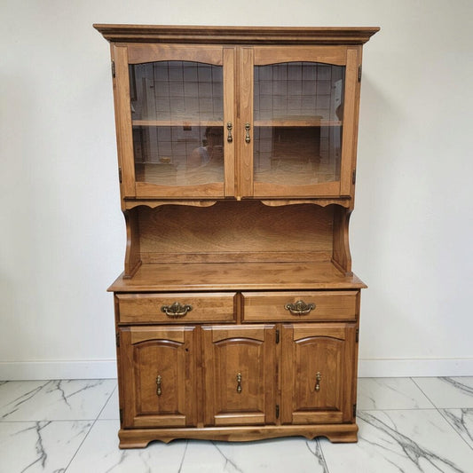 8838 Early American Style Two-Piece Maple Hutch