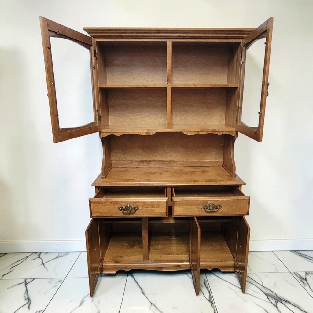 8838 Early American Style Two-Piece Maple Hutch ~ FURNITURE