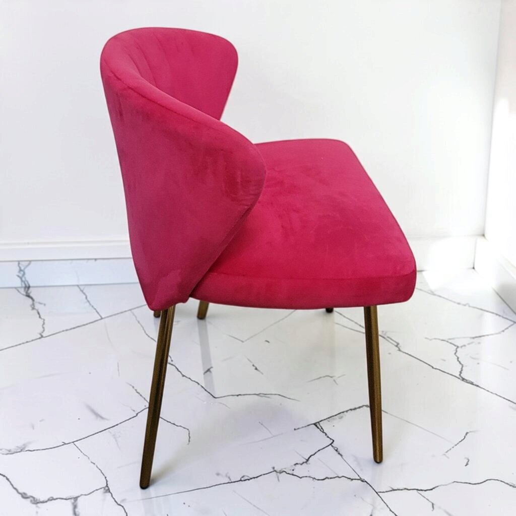 8839 Contemporary Fuchsia Velvet Accent Chair