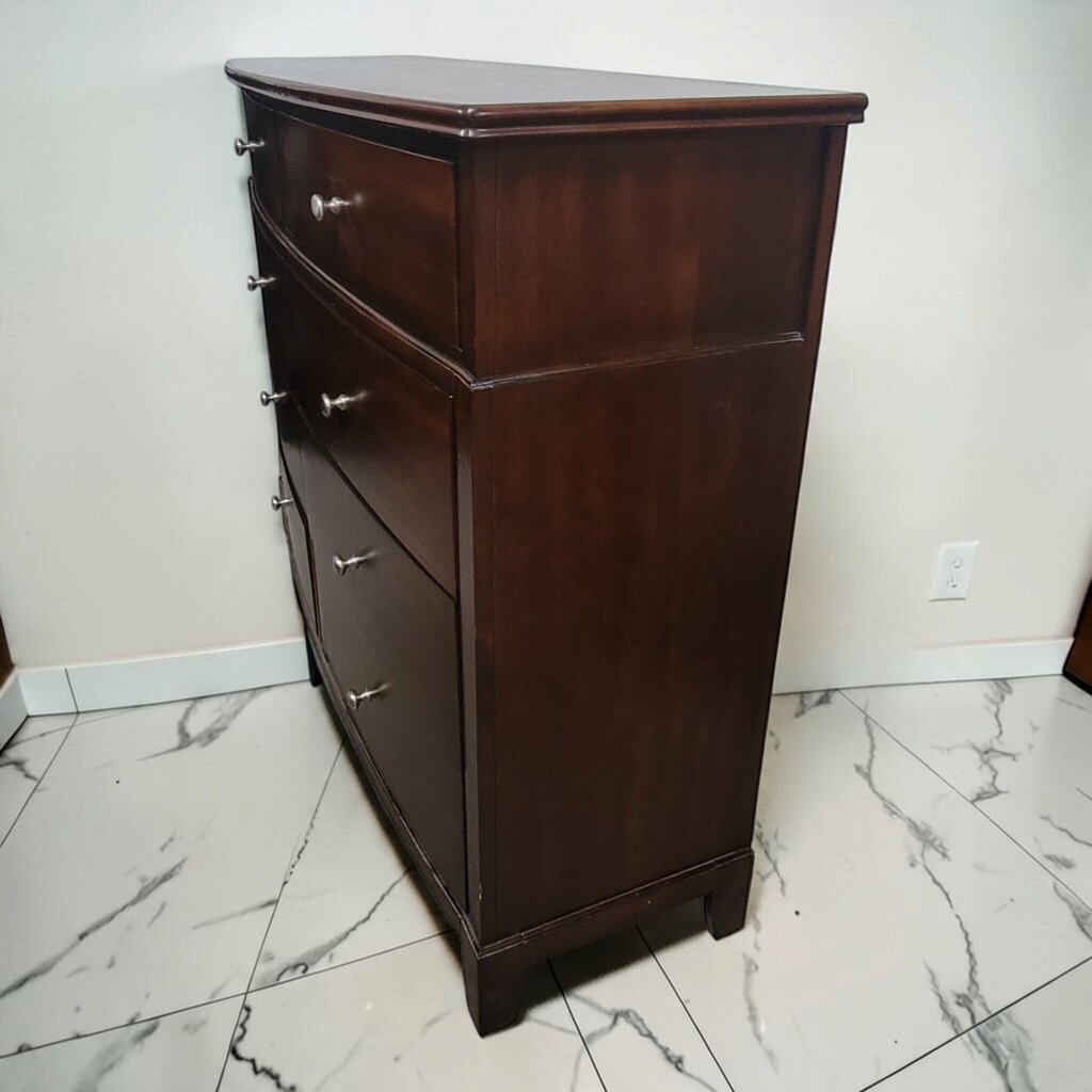 8844 Transitional Dark Cherry Bow-Front 8-Drawer #Dresser
