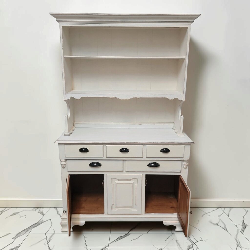 8866 Refinished Farmhouse #Hutch with Floral Interior