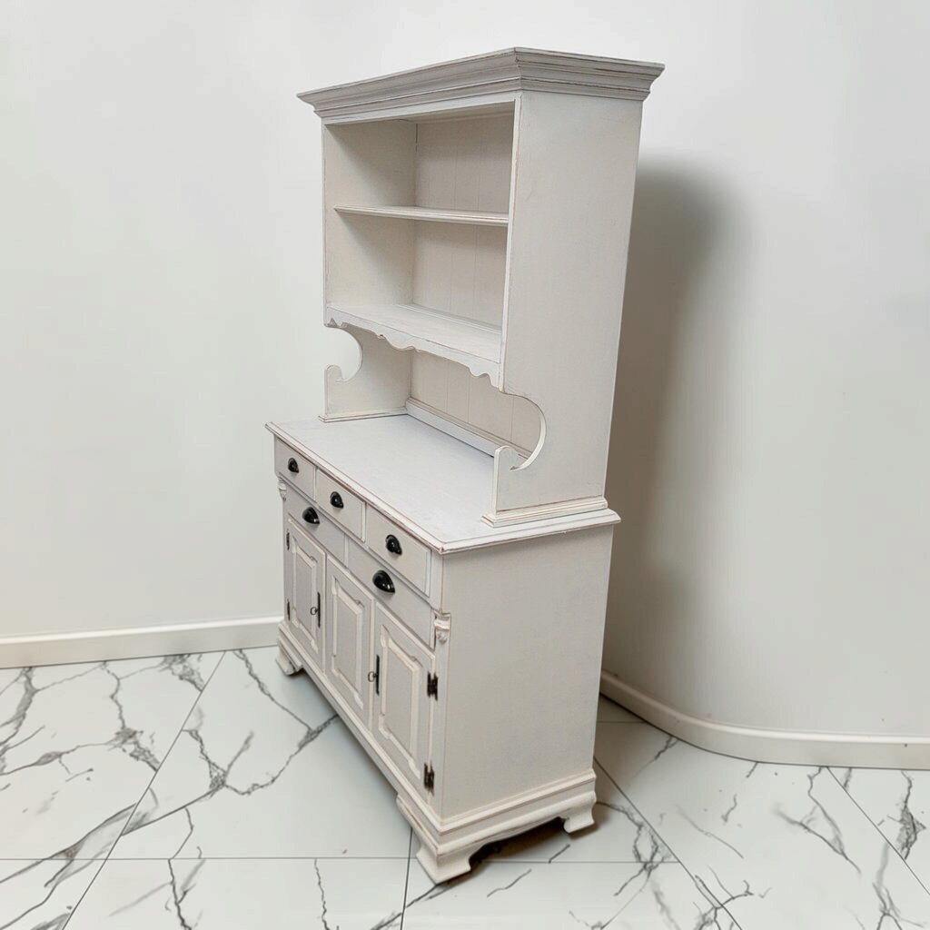 8866 Refinished Farmhouse #Hutch with Floral Interior