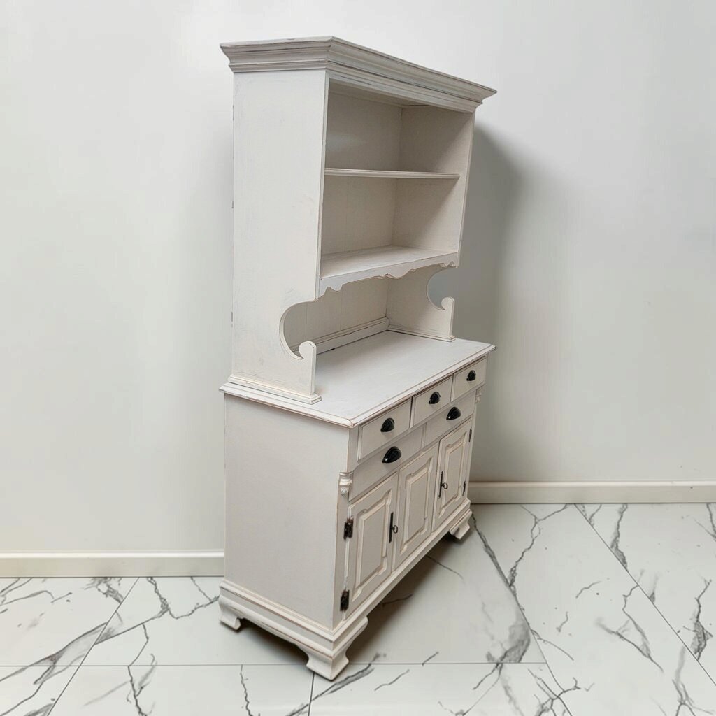 8866 Refinished Farmhouse #Hutch with Floral Interior