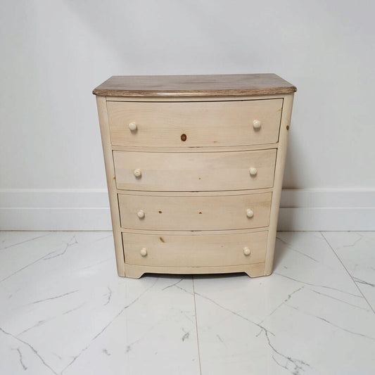 8870 Stanley 4 Drawer Bow- Front Pine #Chest
