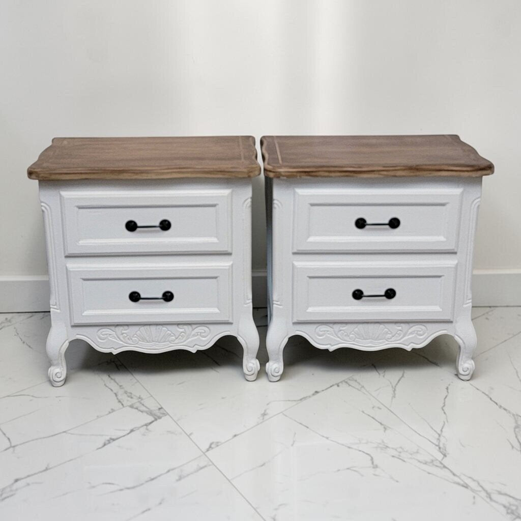 8875-8876 Refinished French Provincial Style 2- drawer #Nightstand