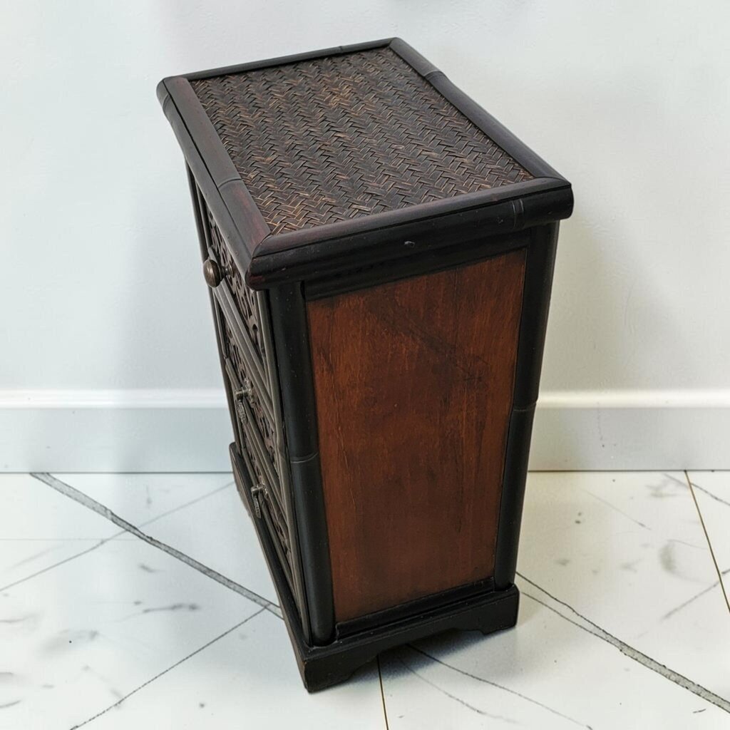 8887 Contemporary Asian- Inspired Three- Drawer Accent Chest ~ FURNITURE