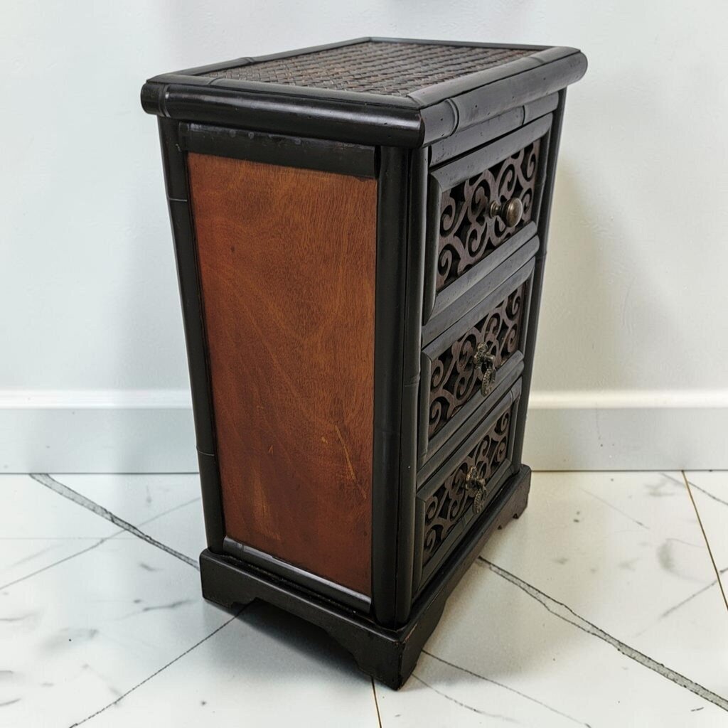 8887 Contemporary Asian- Inspired Three- Drawer Accent Chest ~ FURNITURE