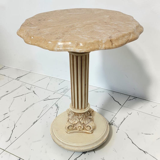 8890 Faux Stone Pedestal Accent #Table