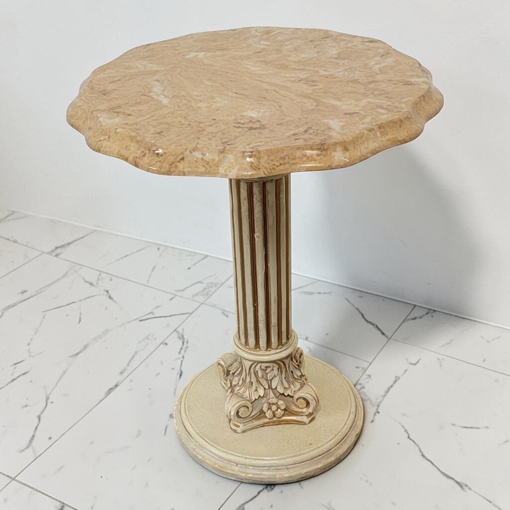 8890 Faux Stone Pedestal Accent #Table