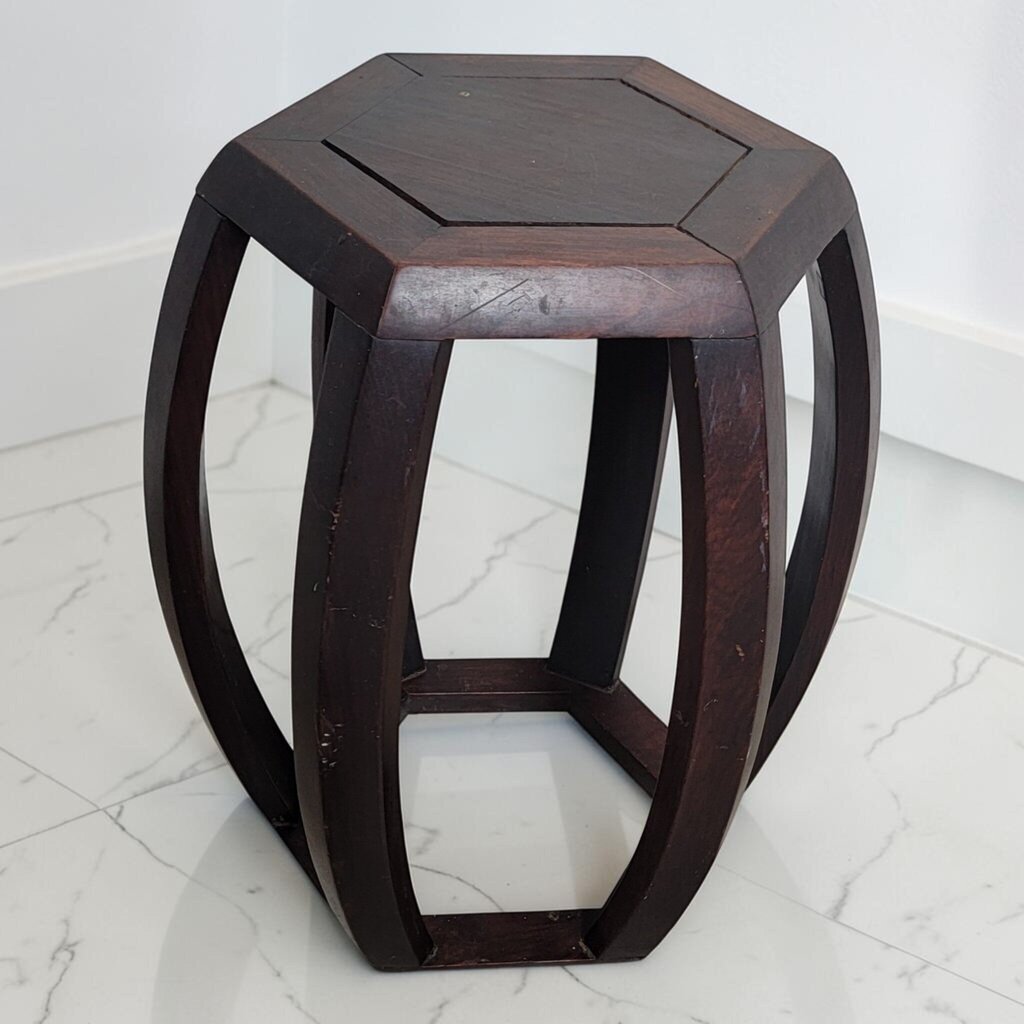 8898 Chinese Hexagonal Openwork Barrel #Stool