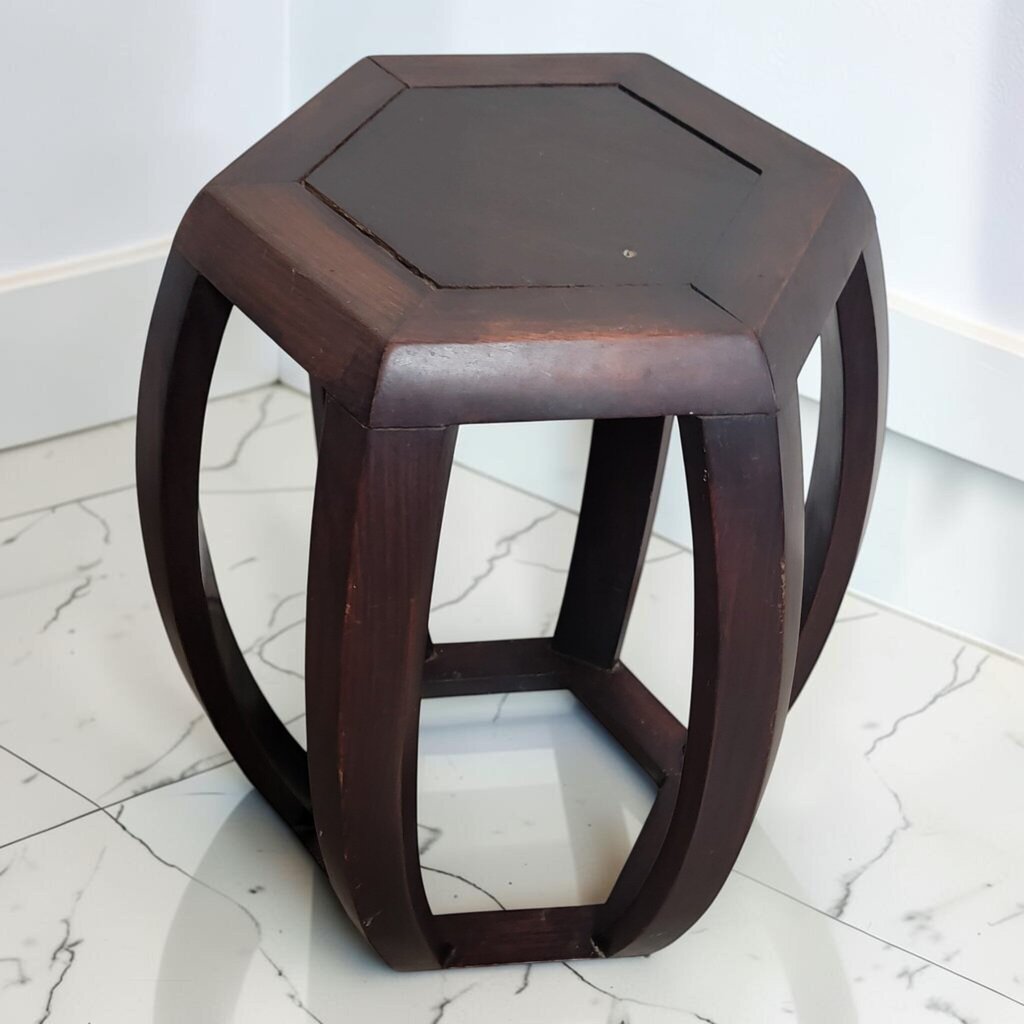 8898 Chinese Hexagonal Openwork Barrel #Stool