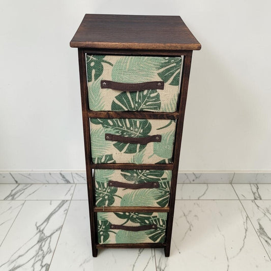 8902 4 Drawer Tropical Botanical Accent Chest Used ~ FURNITURE