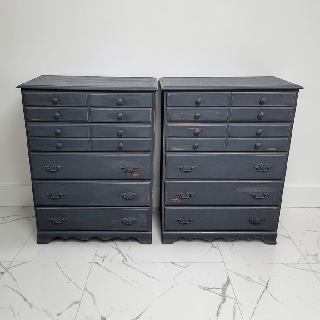 8904-8905 Upcycled Charcoal Tall 5 Drawer Chest