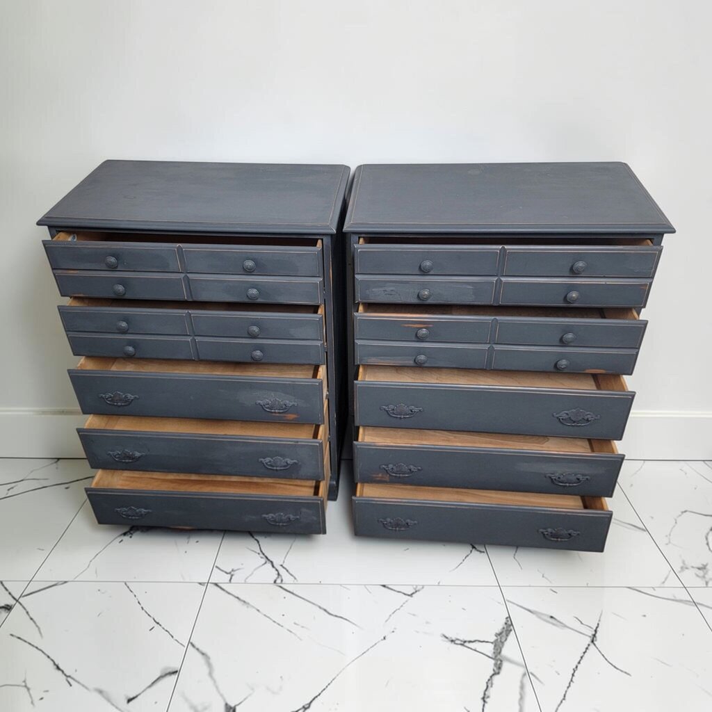 8904-8905 Upcycled Charcoal Tall 5 Drawer Chest