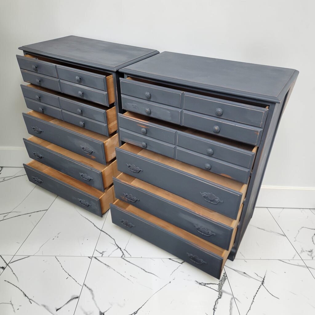 8904-8905 Upcycled Charcoal Tall 5 Drawer Chest